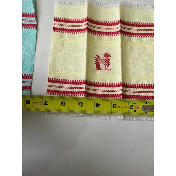 3 Sets Knit Aztec Tribal Boho Fringe Woven Linen Cocktail Table Napkins Multi - Picture 8 of 9
